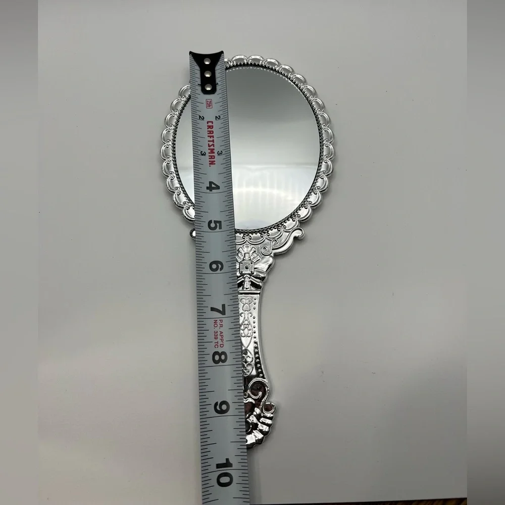 Elegant Silver Painted Hand Mirror